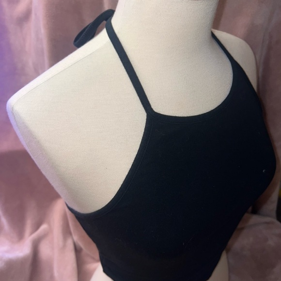 Brandy Melville Black Halter Tie Top - Picture 1 of 3